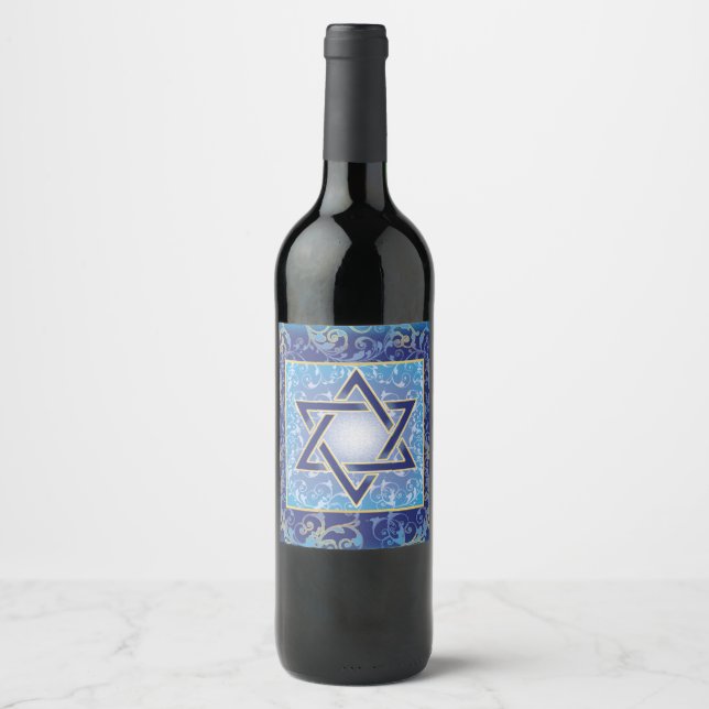 Rótulos de vinho de Hanukkah Rótulos de garrafa de (Frente)