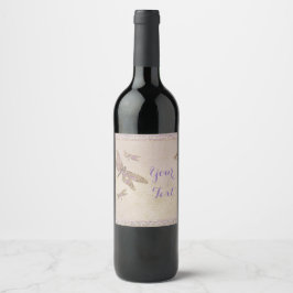 Rótulos de Vinho de Libélulas Roxo e Dourado