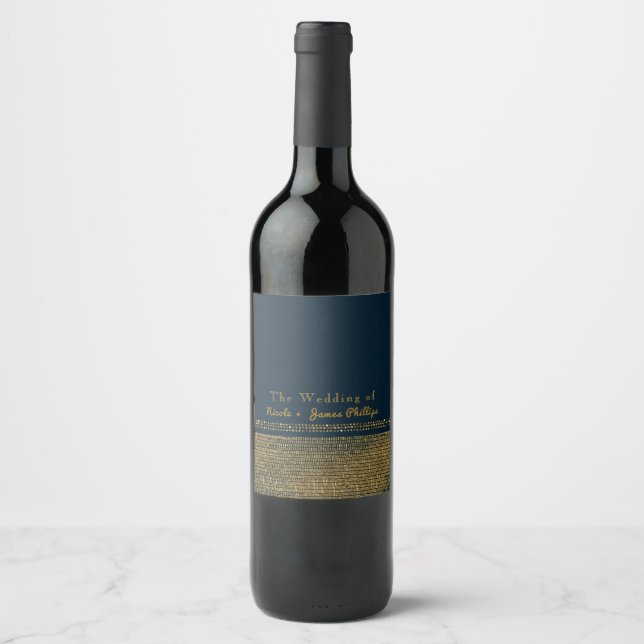 Rótulos de Vinho de Luxo Espumante Chic Azul e Dou (Frente)