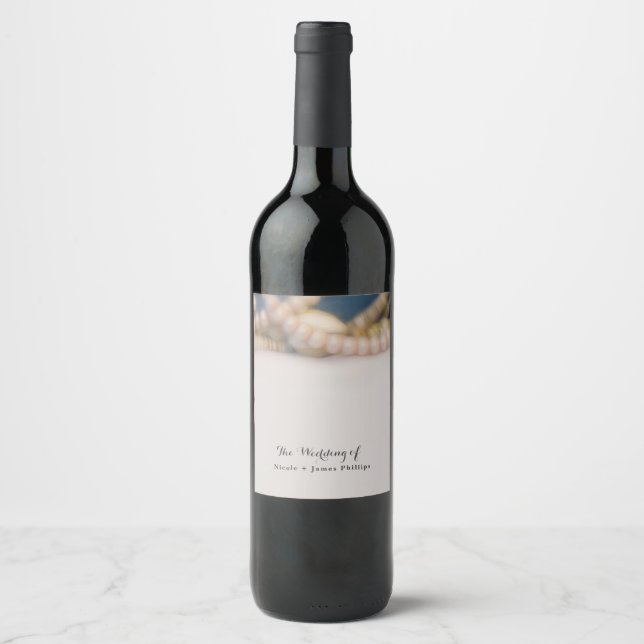 Rótulos de vinho de praia Pérolas Elegantes e Conc (Frente)