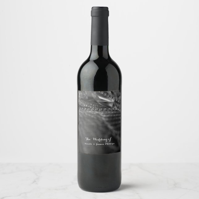Rótulos de Vinho Diamantes e Pérolas Vintage Glamo (Frente)