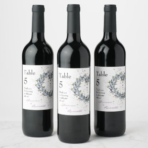 Rótulos de Vinho do Número de Mesa de Casamento de