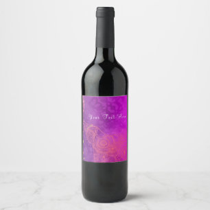 Rótulos de Vinho Elefante Roxo Rosa Laranja & Dour
