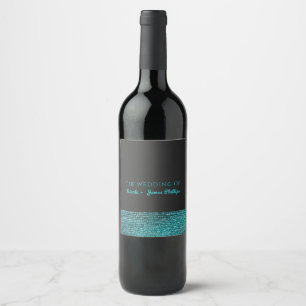 Rótulos de vinho elegantes com lantejoulas glâmor