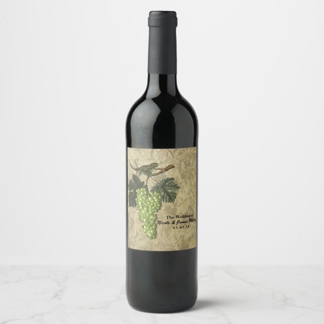 Rótulos de Vinho Elegantes e Chiques de Videira de (Frente)