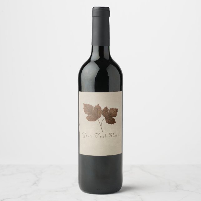 Rótulos de Vinho Elegantes Folhas de Outono de Cob (Frente)
