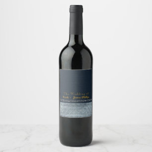 Rótulos de vinho elegantes Glam Bling Denim & Diam