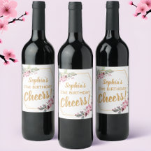 Rótulos de Vinho Elegantes para 21º Aniversário - 