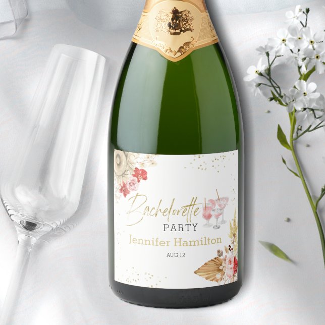 Rótulos de Vinho Espumante | Cocktail Boho para De (Criador carregado)