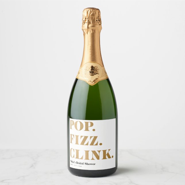 Rótulos de Vinho Espumante do Clink pop Fizz (Frente)