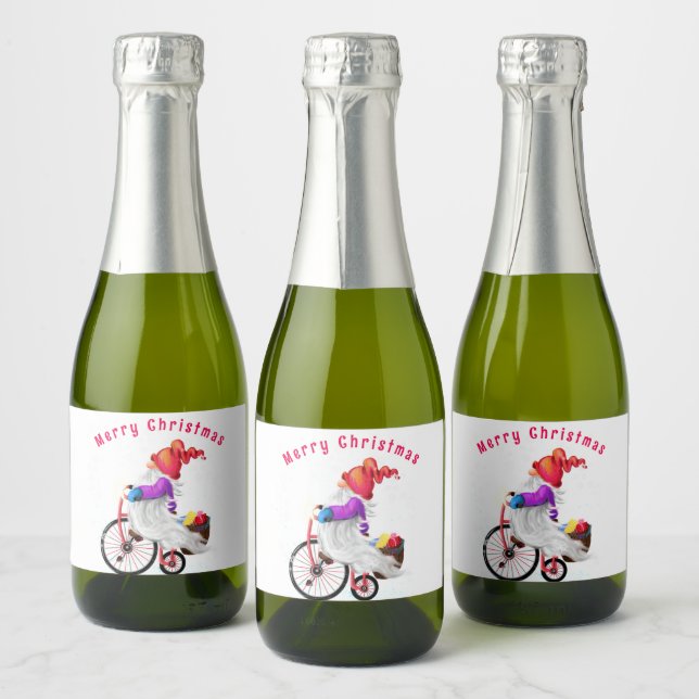 Rótulos de Vinho Espumante do Gnome de Natal (Garrafas)