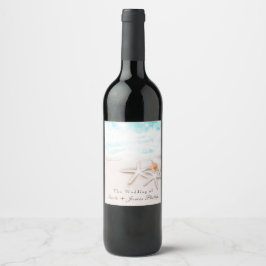 Rótulos de vinho Estrela-do-mar de praia de areia 