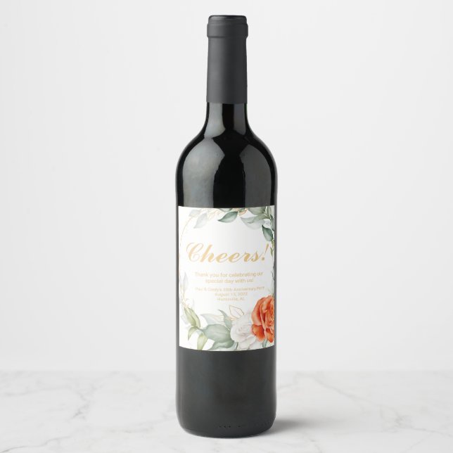 Rótulos de Vinho Floral (Frente)