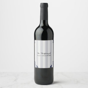 Rótulos de Vinho Listrados Modernos Listras Azuis 