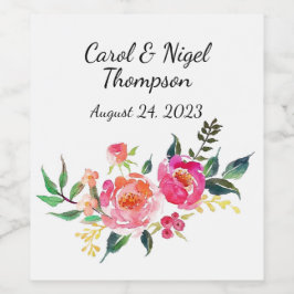 Rótulos de vinho ou bebida para casamentos