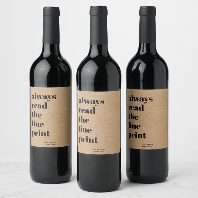 Rótulos de Vinho para Anúncio de Gravidez (Criador carregado)