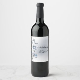 Rótulos de Vinho para Casamento Indigo Romance