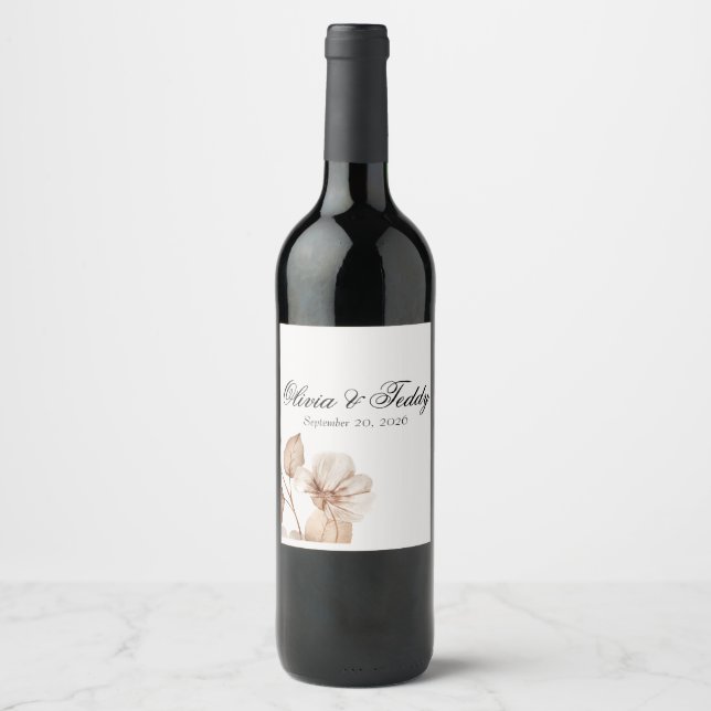 Rótulos de Vinho para Casamento Romântico Rústico (Frente)