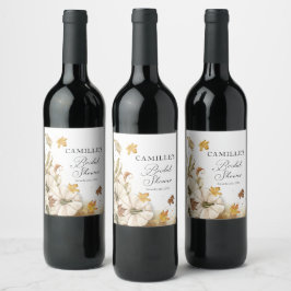 Rótulos de vinho para chá de noiva elegante com ab