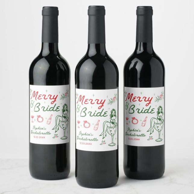 Rótulos de Vinho para Despedida de Solteira de Nat (Garrafas)
