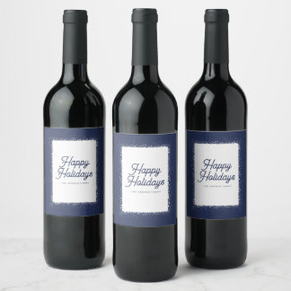Rótulos de Vinho para Férias em Azul Meia-Noite co