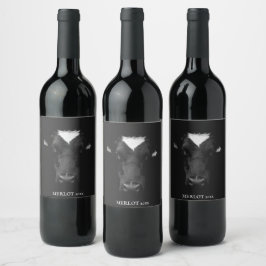 Rótulos De Vinho Personalizados Com Face De Vaca