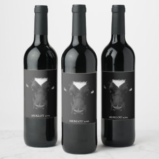 Rótulos De Vinho Personalizados Com Face De Vaca