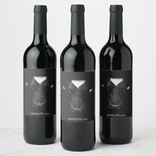 Rótulos De Vinho Personalizados Com Face De Vaca (Garrafas)