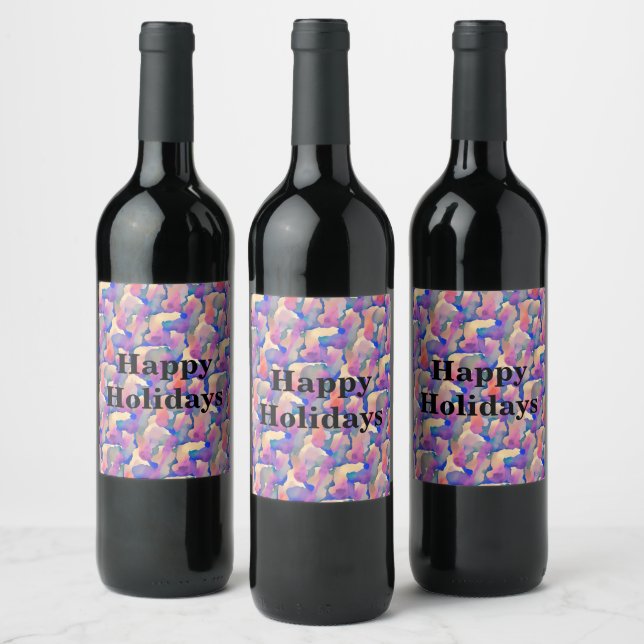Rótulos de Vinho Personalizados com Padrão de Core (Garrafas)