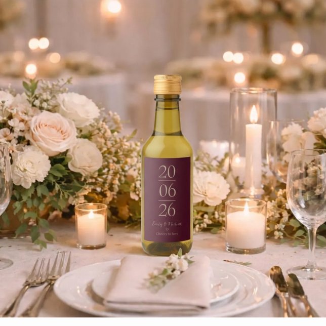 Rótulos de Vinho Personalizados Data do Casamento  (Criador carregado)