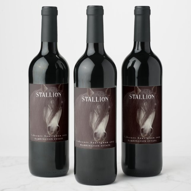 Rótulos de Vinho Personalizados de Cavalo de Stall (Garrafas)