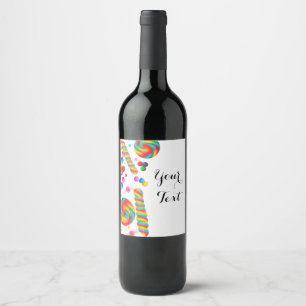 Rótulos de Vinho Personalizados Festa Doce Candy A