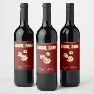 Rótulos de vinho personalizados para Bunco de Nata