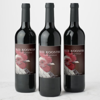 Rótulos de Vinho Personalizados para Galo Vermelho