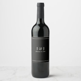 Rótulos de vinho preto e branco Vinho Casado Favor