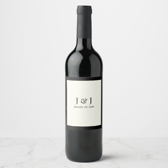Rótulos de vinho preto e branco Vinho Casado Favor (Frente)
