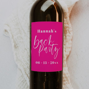Rótulos de Vinho Rosa Choque para Despedida de Sol