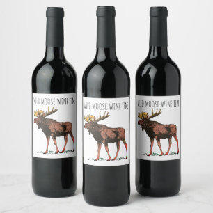 Rótulos de Vinho Selvagem de Moose