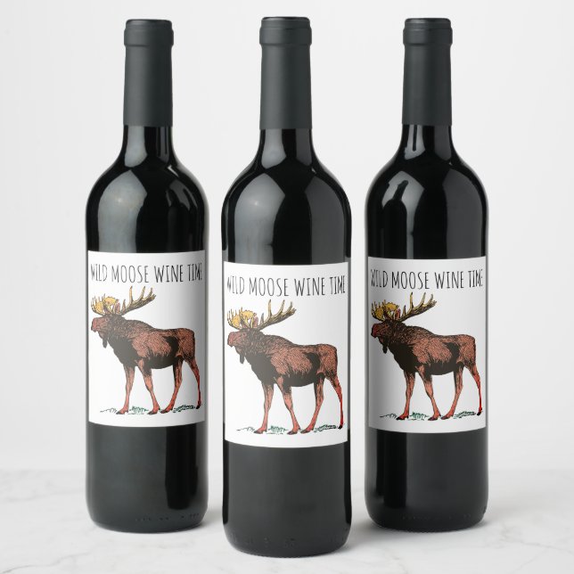 Rótulos de Vinho Selvagem de Moose (Garrafas)