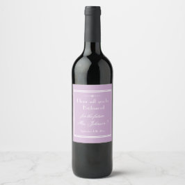 Rótulos de Vinho Simples Bege Rosa Você Será Minha