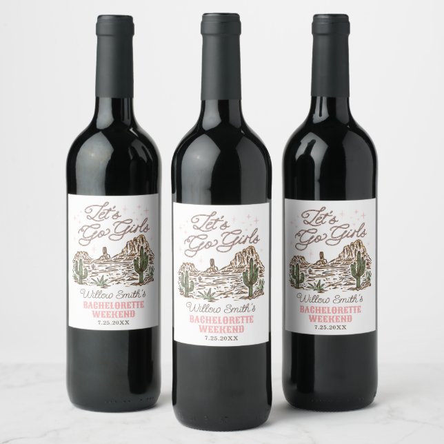 Rótulos de Vinho Solteirona do Oeste Selvagem Vamo (Garrafas)
