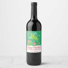 Rótulos de vinho "verde-vermelho" de renas de Nata