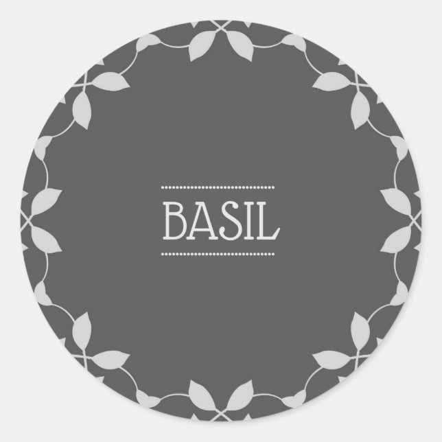 Rótulos do adesivo Basil Spice Jar (Frente)