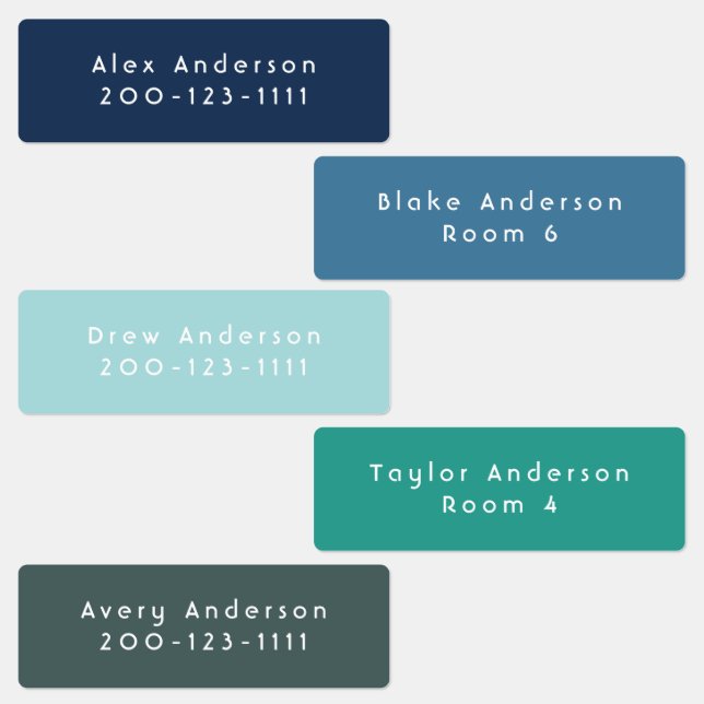 Rótulos do Kid, adesivo médio verde azul (Grupo)