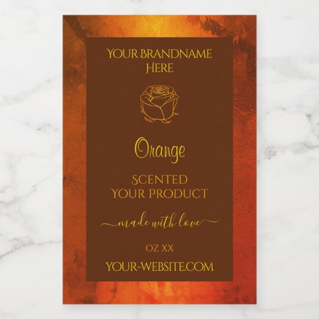 Rótulos do produto Marble Laranja Shimmery Rosa Fl (Rótulo Único)