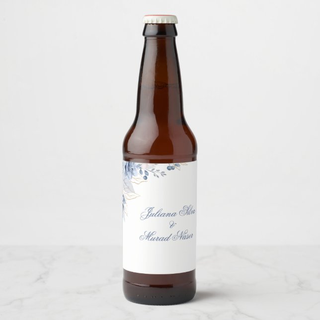 Rótulos Florais de Garrafa de Cerveja para Casamen (Frente)