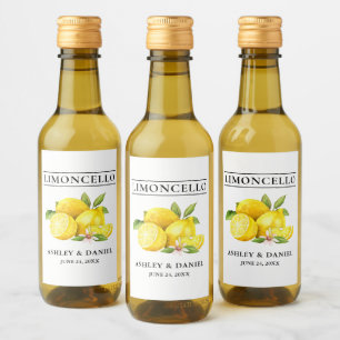 Rótulos Mini Garrafa Limoncello Aquarela Limões
