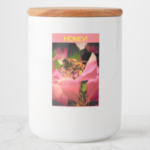 Rótulos Para Comida Abelhas de Mel na flor de maçã