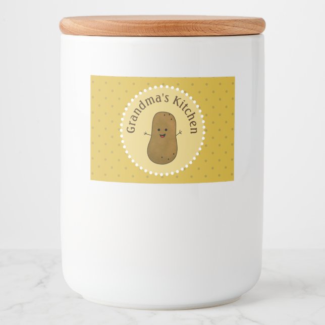 Rótulos Para Comida Batata Personalizada Feliz (Frente)
