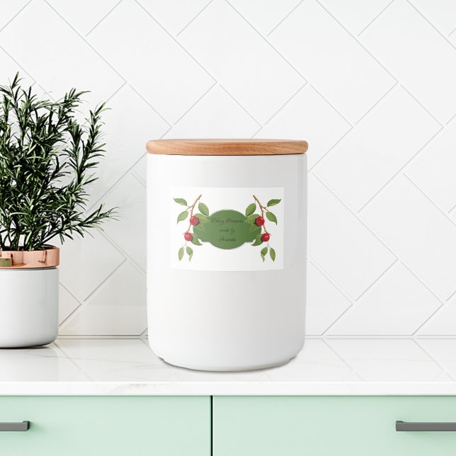 Rótulos Para Comida Cerejas Vintage Personalizadas (Criador carregado)